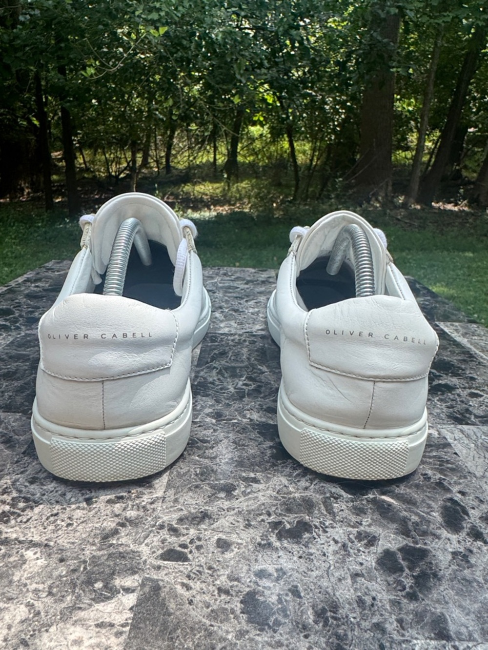 Oliver Cabell Low 1 Sneaker Mens 44 White Leather Lace Up Casual Made in Italy - Picture 12 of 13